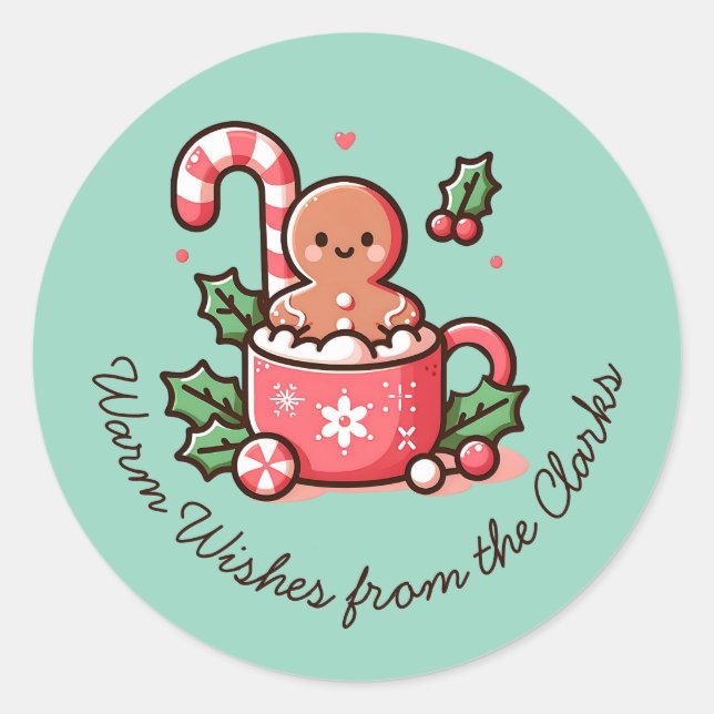 Adesivo Redondo Desejo Caloroso Editável Cookie Gingercake (Frente)