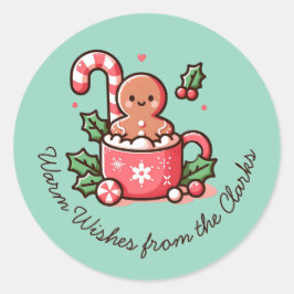 Adesivo Redondo Desejo Caloroso Editável Cookie Gingercake