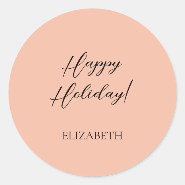 Adesivo Redondo Desejo de Férias de Blus Simples Elegante (Frente)