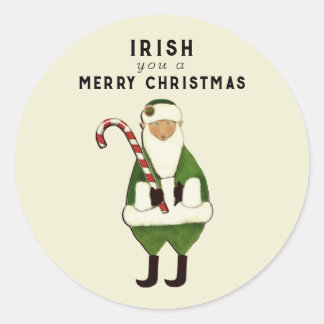 Adesivo Redondo Desejo de Natal irlandês