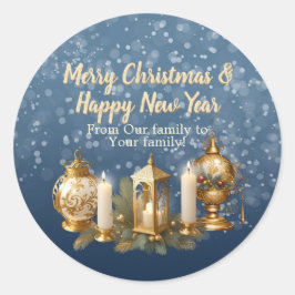 Adesivo Redondo Desejo de Natal personalizável