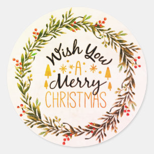Adesivo Redondo Desejo-lhe um Feliz Natal