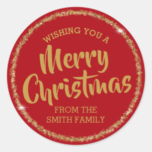 Adesivo Redondo Desejo-te Bons Vinheiros Personalizados de Natal