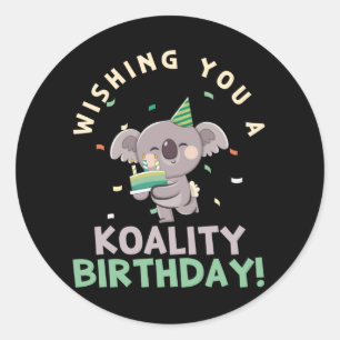 Adesivo Redondo Desejo-Te Um Aniversário De Koala