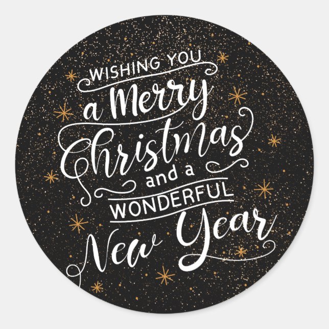 Adesivo Redondo Desejo-Te Uma Feliz Cartões de natal De Natal (Frente)