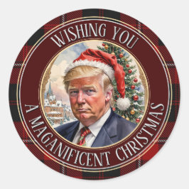 Adesivo Redondo Desejo-Te Uma MAGAnefasta Armadilha de Natal