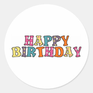 Adesivo Redondo Desejos de Feliz Aniversário