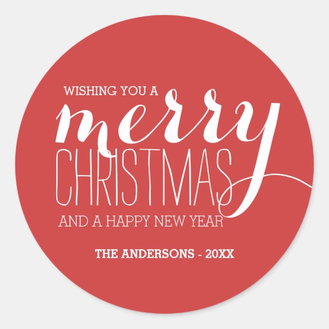 Adesivo Redondo Desejos de Férias de feliz | Vinheta de férias (Frente)