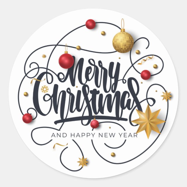 Adesivo Redondo Desejos de Natal (Frente)