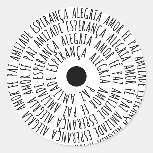Adesivo Redondo Desejos de Natal - Amor Fé Esperança (Frente)