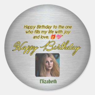 Adesivo Redondo Desejos Sentidos: Feliz Aniversário do Viciado em