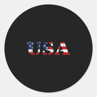 Adesivo Redondo Desempenho da bandeira americana patriótica do dia