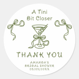Adesivo Redondo Desenhar Martini Obrigado Chuveiro de Noiva