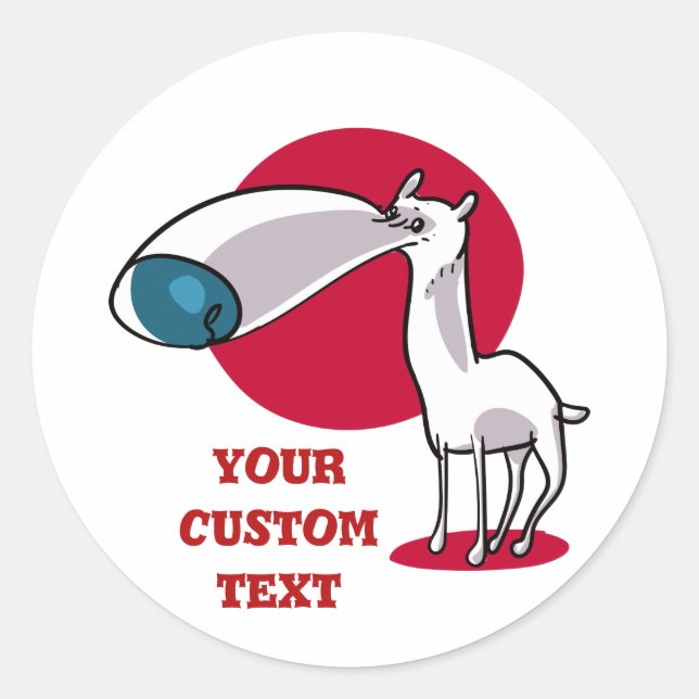 Adesivo Redondo desenho animado de cão com grande nariz (Frente)