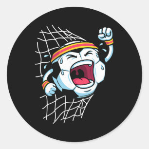 Adesivo Redondo Desenho Animado Divertido de Futebol Ll Arrombando