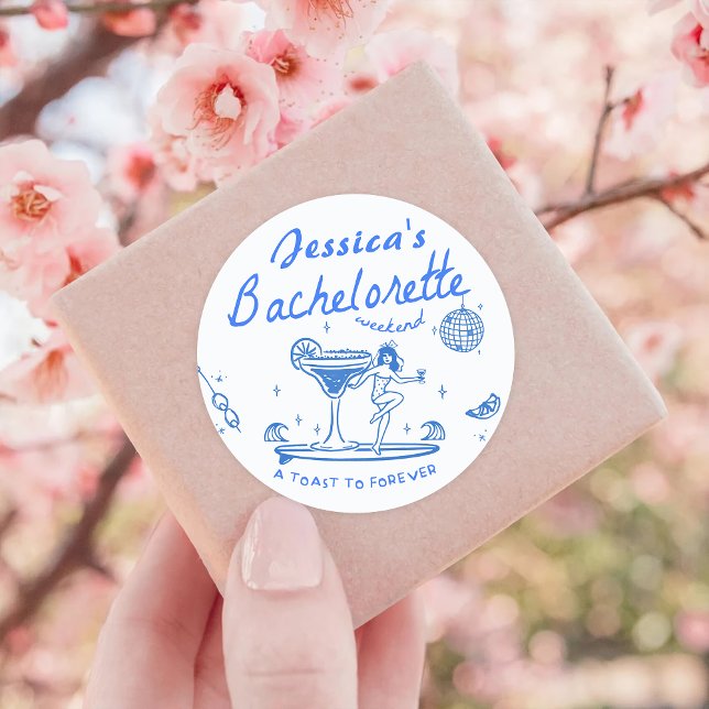 Adesivo Redondo Desenho Caprichoso e Divertido de Despedida de Sol (Criador carregado)