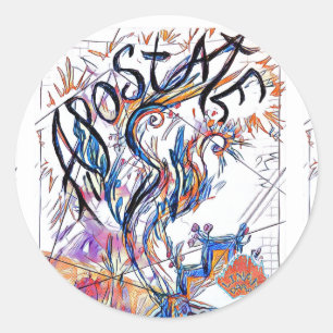 Adesivo Redondo Desenho Colorido de Portas Gratuitas