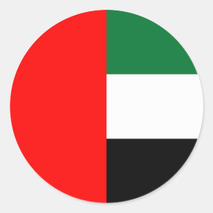 Adesivo Redondo Desenho da Bandeira dos Emirados Árabes Unidos