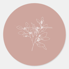 Adesivo Redondo desenho da linha eucalipto