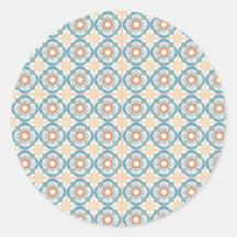 Desenho de azulejo circular com floral intrincado