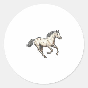 Adesivo Redondo Desenho de Cavalo Appaloosa Correndo Gravado Vinta