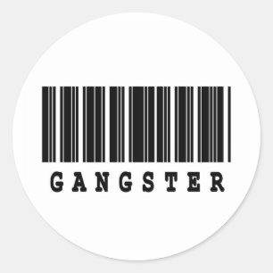 Adesivo Redondo desenho de código de barras estilo gângster