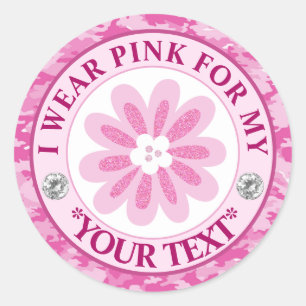 Adesivo Redondo Desenho de Conscientização sobre Câncer de Mama co
