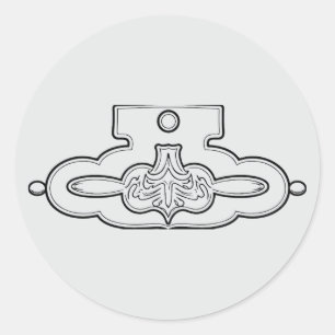 Adesivo Redondo Desenho de Crista Ornamental