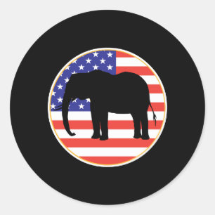 Adesivo Redondo desenho de elefante símbolo republicano