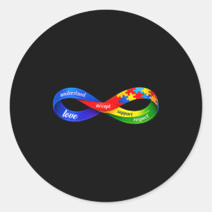 Adesivo Redondo Desenho de fita de infinito de autismo neurodivers