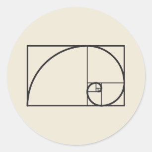 Adesivo Redondo Desenho de Geometria Mínima de Espiral Dourada