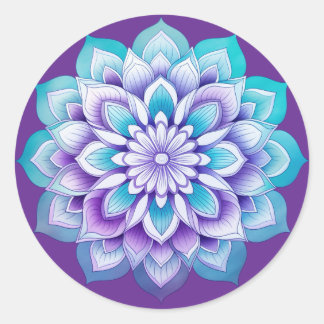 Adesivo Redondo Desenho de Mandala / Flor