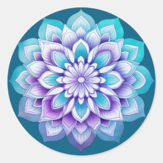 Adesivo Redondo Desenho de Mandala / Flor