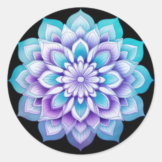 Adesivo Redondo Desenho de Mandala / Flor