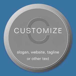 Adesivo Redondo Desenho de monograma cinza escuro editável