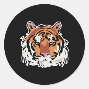 Adesivo Redondo desenho de rosto de tigre legal