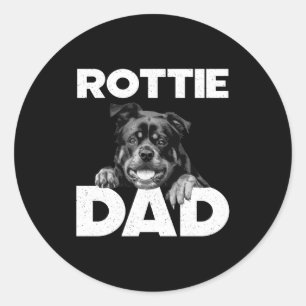 Adesivo Redondo desenho de Rottweiler para homens pai rottie Rottw