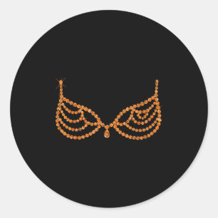Adesivo Redondo Desenho de sutiã laranja de Halloween para mostrar