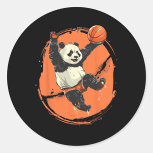 Adesivo Redondo Desenho de Urso Panda Esqueleto Arte Animal Amante