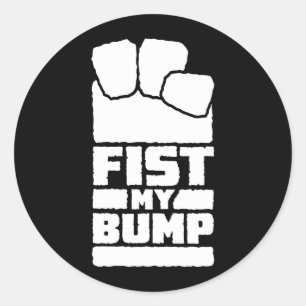 Adesivo Redondo Desenho Divertido de Alien Espacial "Fist My Bump"