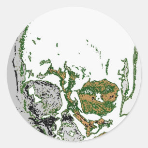 Adesivo Redondo Desenho do crânio