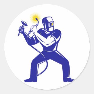 Adesivo Redondo desenho do soldador