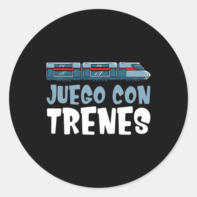 Adesivo Redondo Desenho Do Vagão De Locomotiva Do Comboio (Frente)