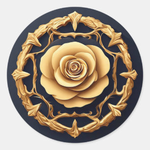 Adesivo Redondo Desenho Floral Elegante com Ênfase em Detalhes Dou