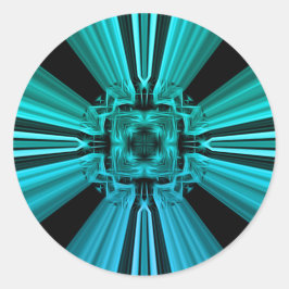 Adesivo Redondo Desenho Fractal de Plasma Elétrico Futurista
