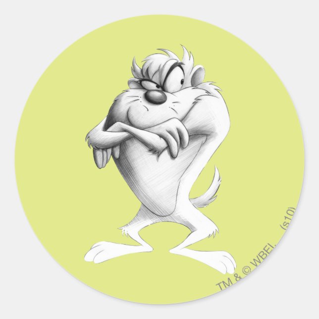 Adesivo Redondo Desenho TAZ™ (Frente)