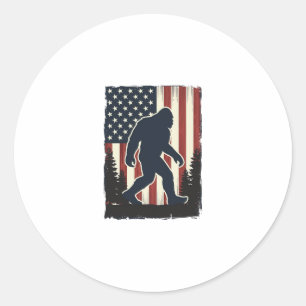 Adesivo Redondo Desenho Vetorial Floresta da Bandeira Americana Bi