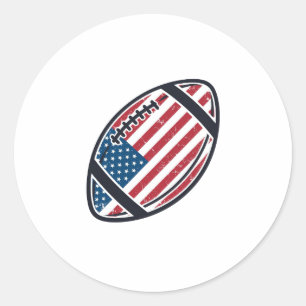Adesivo Redondo Desenho Vetorial Vintage de Futebol Americano Patr
