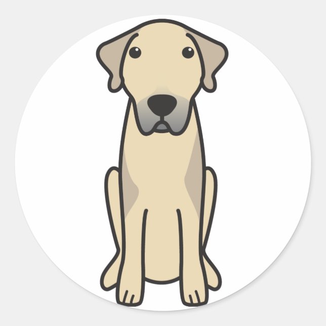 Adesivo Redondo Desenhos animados anatólios do cão de pastor (Frente)
