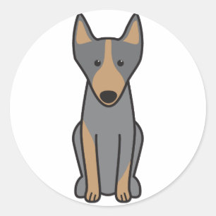 Adesivo Redondo Desenhos animados australianos do cão do Kelpie